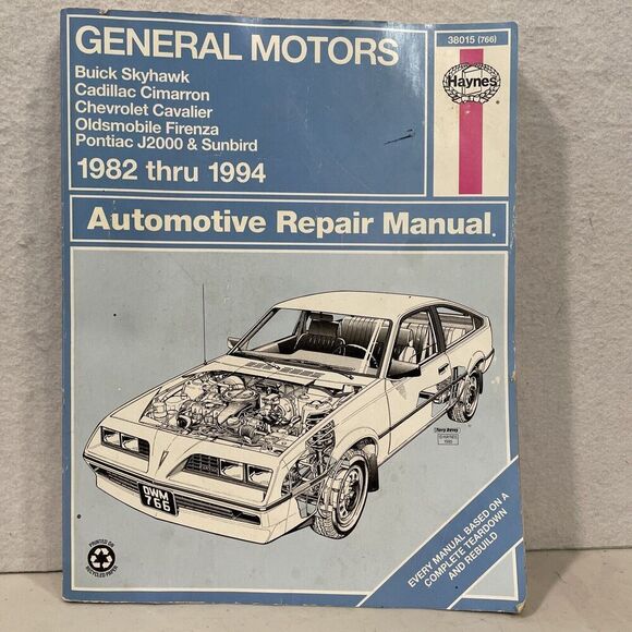 Haynes Repair Shop Manual Buick Skyhawk Sunbird Cimarron Cavalier 1982 thru 1994 - Picture 1 of 6
